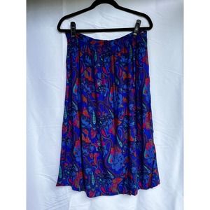 1970s RRRRuss Floral Pleated Skirt Size Medium